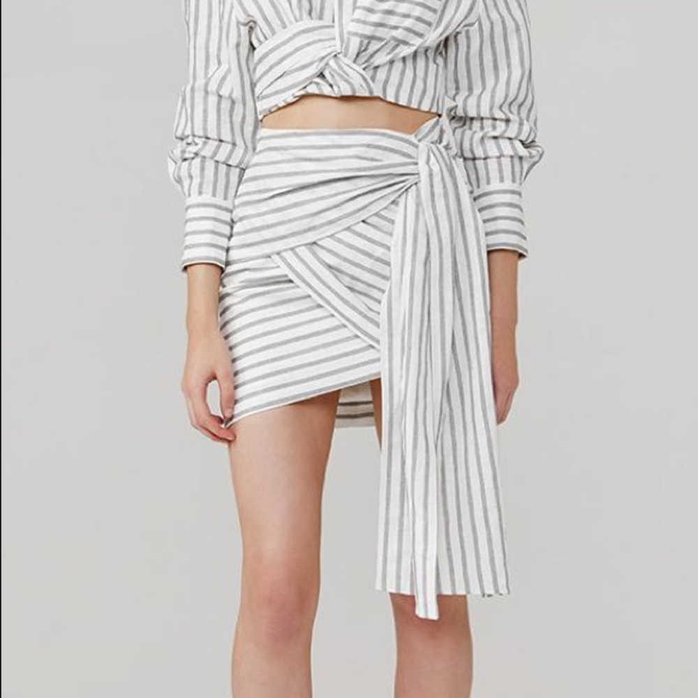 Significant Other Orla Draped Stripe Mini Skirt 2